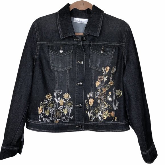 La Bellum Hillary Scott BLACK Jean Jacket L NWT - Picture 1 of 12